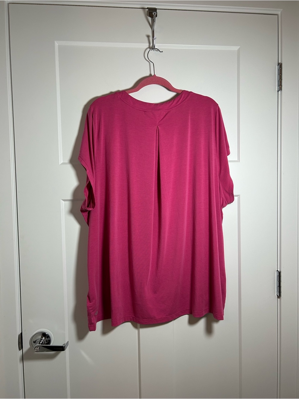 Athleta Short Sleeve Scoop Neck Top - Fuchsia Pink plus size 2X - Picture 4 of 10